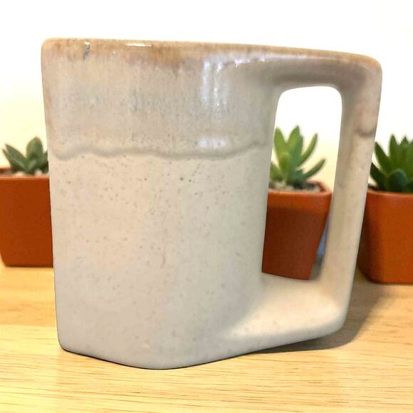 Rodolfo Padilla Signed Studio Pottery Mugs – Set of 2 Modernist Square Handle - Picture 1 of 6